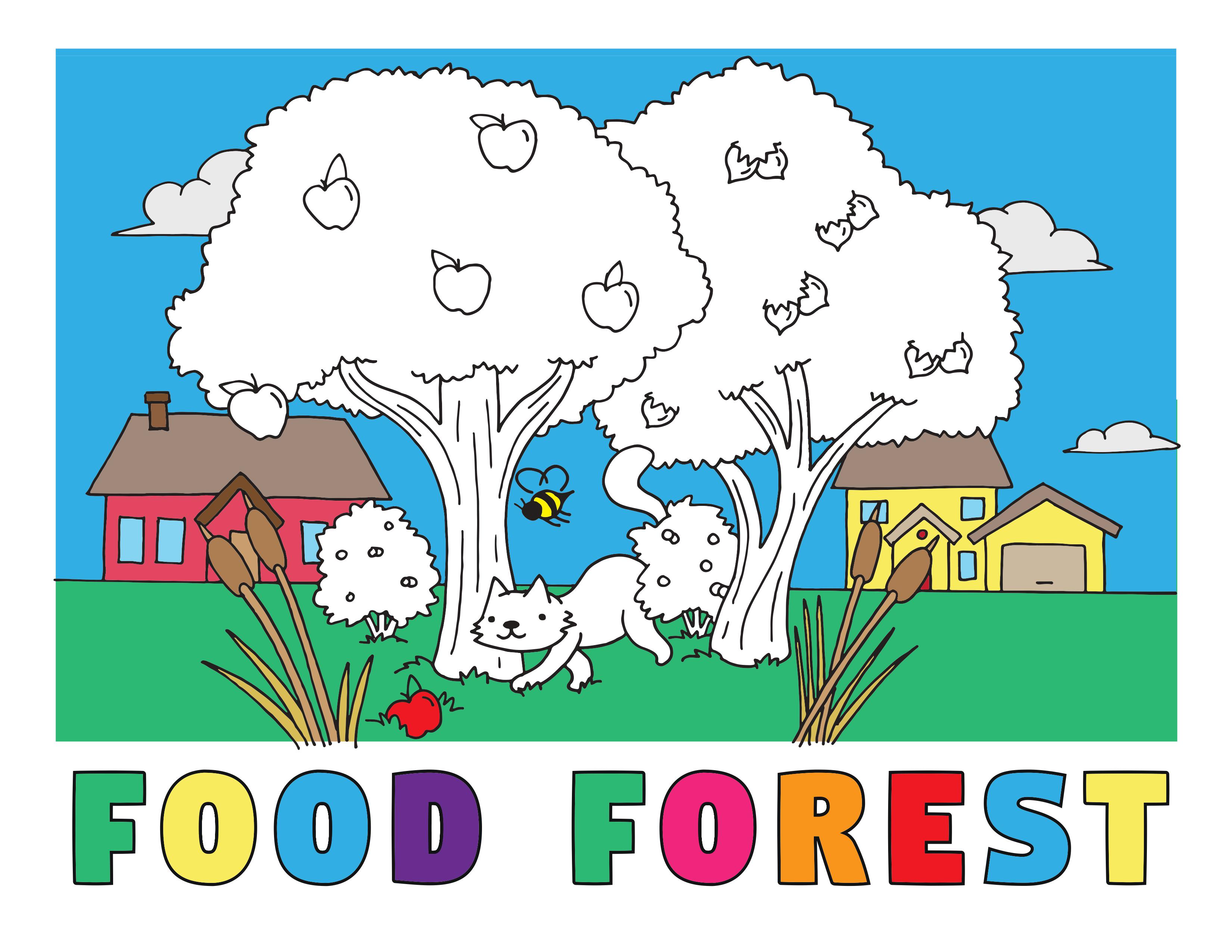 Food Forest Coloring Book