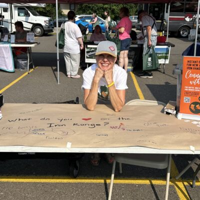 People were invited to share what they love on the Iron Range at Hello Range’s table during the block party.