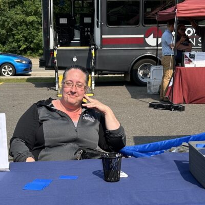 AEOA Employment Counselor Jaycie Lopp is ready to offer employment and training services to visitors at AEOA’s annual block party. 