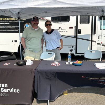 Lutheran Social Services of Minnesota stationed their LSS Mobile Family Resource Center at AEOA’s block party in Virginia on July 23, 2026.