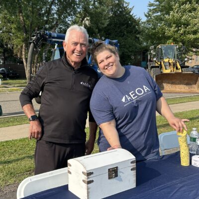 AEOA Executive Director Mark Page with agency Program Specialist Andi Bickford at the agency’s 4th Annual Block Party in Virginia on Thursday, July 23, 2026.